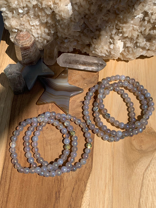 Gray Agate Eye Bracelet