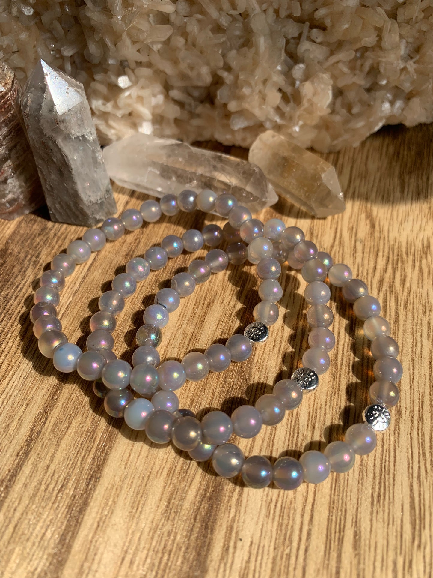 Gray Agate Eye Bracelet